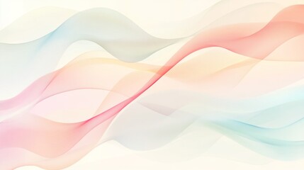 Poster - Soft Abstract Waves in Gentle Colors