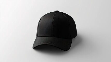 A sleek black cap with a textured design, resting on a light surface, showcasing its stylish and modern appeal.