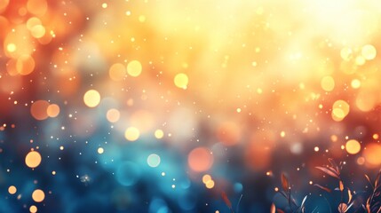 Fototapete - Vibrant Bokeh Background with Warm and Cool Tones