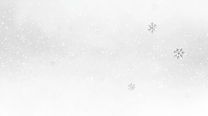 A soft, white winter background featuring falling snowflakes, creating a serene and peaceful atmosphere.