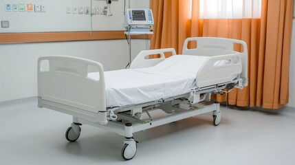 Adjustable Hospital Bed in a Geriatric Room