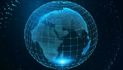 globe and binary code