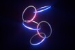 © Bruno Tornielli/Stocksy - 3d rings forming a connection or chain illuminated by neon light.