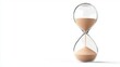 © Space Priest - Elegant glass hourglass with flowing sand on a minimalist background emphasizing time measurement