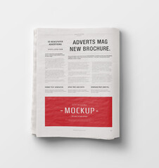 Wall Mural - Newspaper Advertising Banner on Magazine, Brochure Mockup 3D Rendering