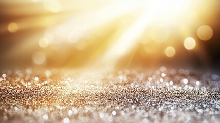 a bright yellow sun is shining on a field of glitter