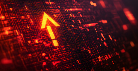Creative red security alert on blurry backdrop. Fraud and danger concept designs. 3D Rendering design