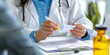 © MZ - Doctor Writing Prescription for Patient: Healthcare and Medication Management', 'Physician Filling Out Prescription Form: Medical Treatment and Healthcare