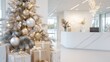 © Yulia - Modern office lobby with elegant christmas decorations and stylish tree for festive ambiance