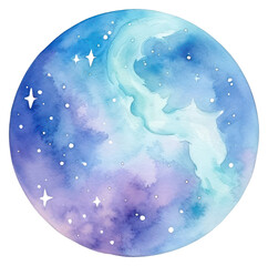 Wall Mural - png coin in watercolor style astronomy universe galaxy.