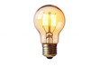 © MagicAI - Vintage light bulb glowing warmly, transparent background