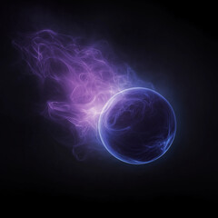 Wall Mural - Cosmic Dynamics Visualized: A Concept of Gas Jets from Planets in Purple