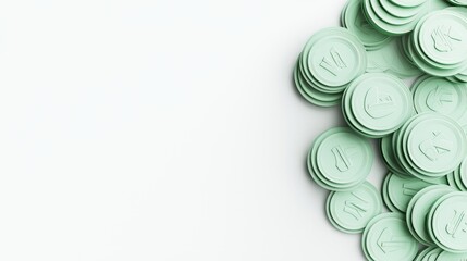 A Collection of Green Game Tokens for Playing Activities