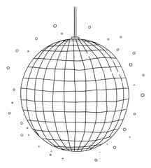 Wall Mural - png a disco ball sphere sketch line.