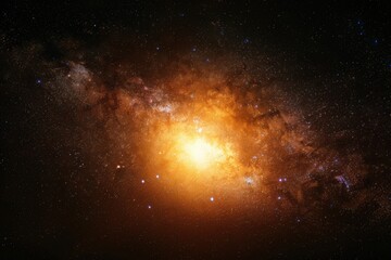 Wall Mural - a beautiful, starry night sky with a bright sun in the middle, generative ai image