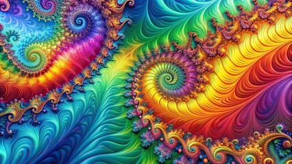 Abstract background of colorful fractal waves