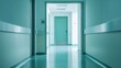 © Zaenal - Empty white room seen through green doorway in modern hospital