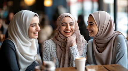 a group of women gathered in a circle at a world hijab day