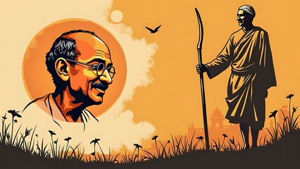 2nd October- gandhi jayanti vector illustration.vector