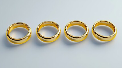 Two Elegant Golden Wedding Rings on a Light Background Generative AI