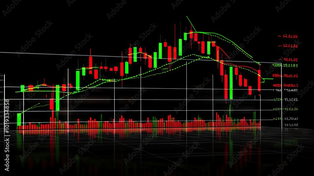 Trading Chart with Candlestick Patterns and Indicators Stock ...