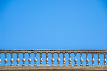 blue sky with white fence