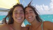 © BOJOShop - Happy Friends Laughing On Sailboat Deck With Ocean View