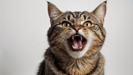 angry cat with open mouth