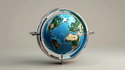Wall Mural - globe rotation in 3d view