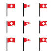 © Amir - Switzerland flag flat wave icons set