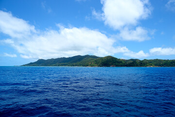 The scenery of Seychelles islands in the Indian Ocean