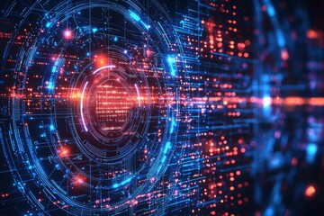 Digital Technology background of data and network
