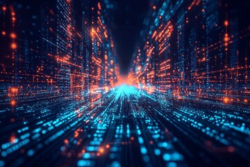 Digital Technology background of data and network