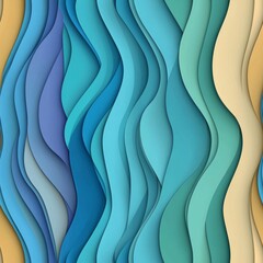 Wall Mural - seamless pattern of soft, wavy lines interlacing in a gentle rhythm