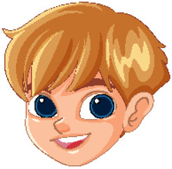 Sticker - Smiling Cartoon Boy Face