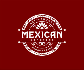 Mexican restaurant sombrero logo stock vector