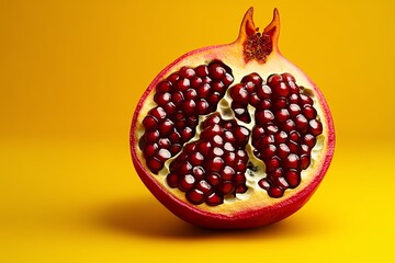 Aufkleber - Simple minimalist design of a sliced pomegranate, representing the rich antioxidant benefits in a clean, abstract form