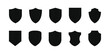 © Amir - shield vector set black vector design illustrator
