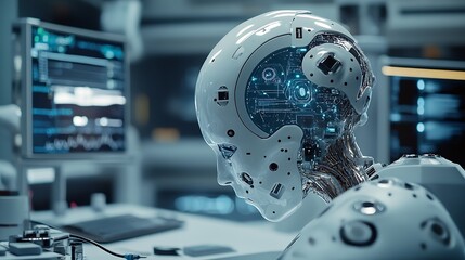 Fototapete - Healthcare technology Medical revolution and the advance of technology Artificial Intelligence AI Deep Learning for Medical Research Transformation of innovation and technology for fut : Generative AI