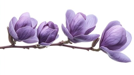 Wall Mural - Purple magnolia flower Magnolia felix isolated on white background with clipping path : Generative AI