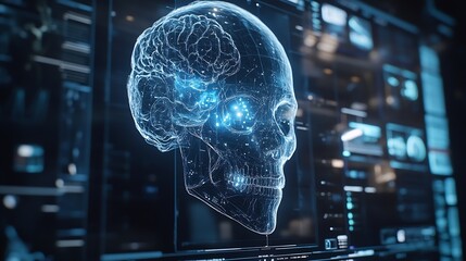 Fototapete - Healthcare technology Medical revolution and the advance of technology Artificial Intelligence AI Deep Learning for Medical Research Transformation of innovation and technology for fut : Generative AI