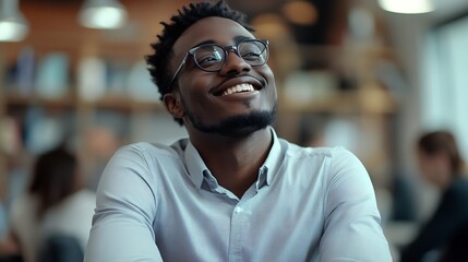 Poster - Crossed arms laugh and face of business black man in office for leadership funny joke and success Corporate manager and portrait of happy person in workplace for ambition pride and con : Generative AI
