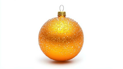 Sticker - Celebrate the season with a vibrant tangerine ornament adorned with dewdrops, perfect for brightening your decor.