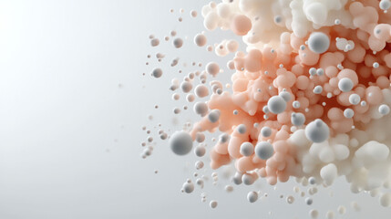 Aufkleber - Organic microbial clusters create visually stunning 3D texture, showcasing blend of soft colors and varying sizes. This abstract representation evokes sense of wonder and exploration