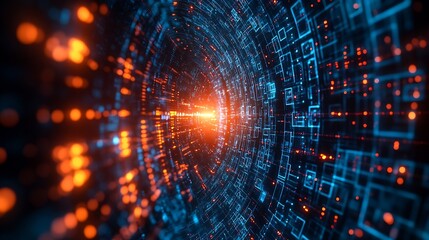 Fototapete - Global business network digital technology data exchange concept Business Intelligence and cloud computing digital marketing data processing and blockchain technology management : Generative AI