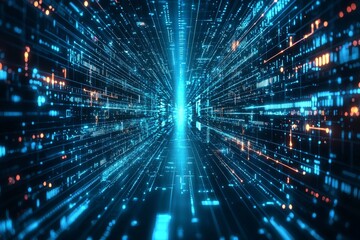 Digital Technology background of data and network created with Generative AI