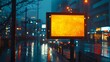 © The Little Hut - Billboard advertising mockup street and night background : Generative AI
