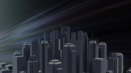 Wall Mural - network city communication technology business cg background