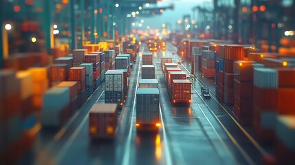 Aufkleber - Transportation and logistics network distribution technology concept Using AI in logistics and supply chain management Planning with real time visibility and control over optimized sup : Generative AI