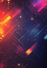Wall Mural - abstract background with glowing lines, streaks of light, and digital data. perfect for technology, 